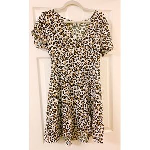 Leopard print tea dress